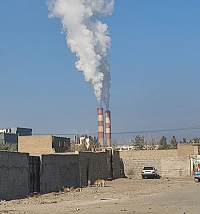 تصویری از مازوت سوزی شدید نیروگاه توس در مشهد