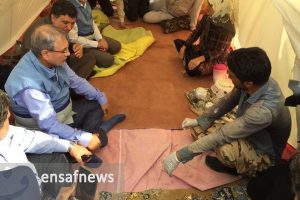بازدید وزیر رفاه از روستای زلزله زده قصر قجر