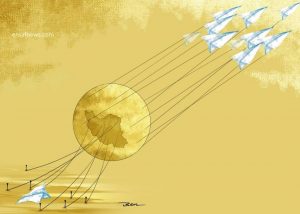 کارتون جهت جهانی تلگرام کاری از بنیامین آل علی