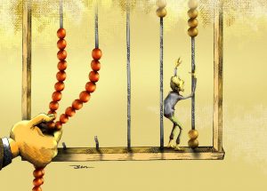 کارتون | موسسات اعتباری / کاری از بنیامین آل علی کارتونیست انصاف نیوز