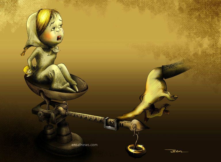 کارتون «عیار بچه عروس» کاری از «بنیامین آل علی» کارتونیست انصاف نیوز