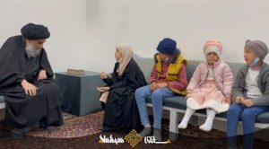 دیدار جمعی از کودکان مبتلا به سرطان با آیت الله سیستانی [+ عکس ]
