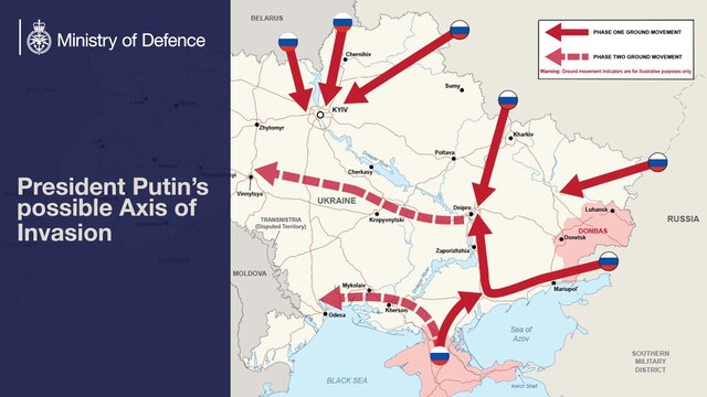 برنامه حمله روسیه به اوکراین به گفته انگلیس