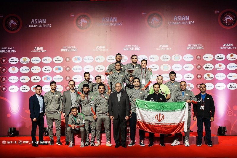 تیم ملی کشتی فرنگی ایران قهرمان آسیا شد ؛ کسب پانزدهمین قهرمانی آسیا با 5 طلا، 2 نقره و 1 برنز