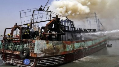 آتش‌سوزی شناور حامل سوخت قاچاق در آب‌های بندرعباس