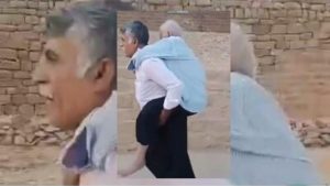 ببینید | حرف‌های پسری که پدر ۱۲۰ساله‌اش را بر دوش به محل اخذ رای برد