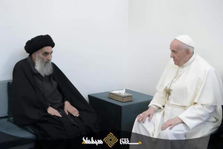 پیام آیت الله سیستانی در پی درگذشت پاپ [+ مرور یک دیدار تاریخی]