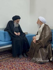 دیدار آیت الله جوادی آملی و آیت الله سیستانی