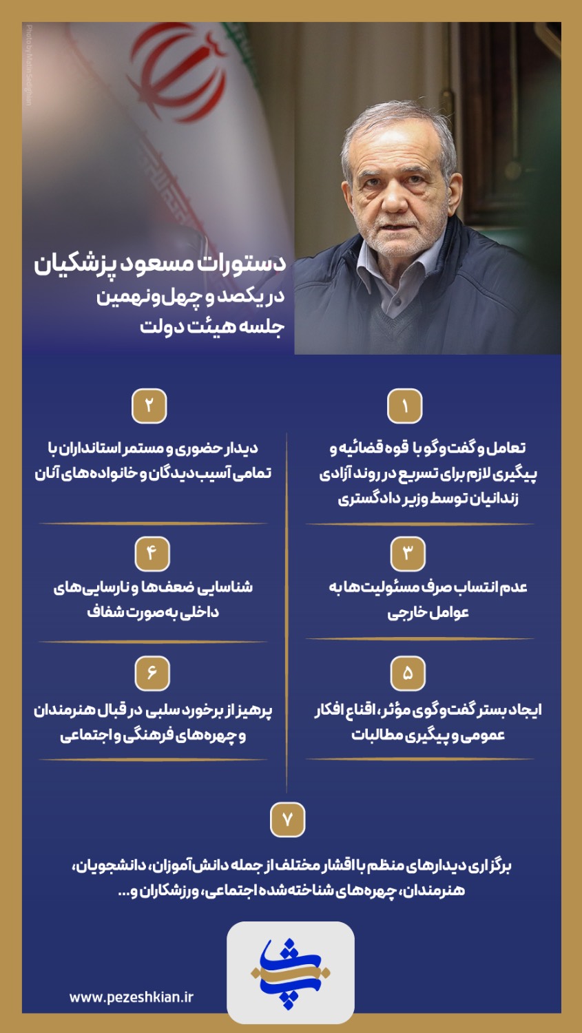 اینفوگرافی | دستورهای پزشکیان در هیات دولت